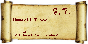 Hamerli Tibor névjegykártya